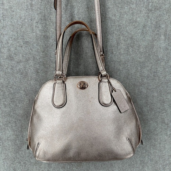 Coach Prince Street Mini Satchel Metallic Rose Gold‎ Crossgrain Leather 35330 - Picture 1 of 16